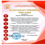 Благодарственное письмо Михеевой С.Н.