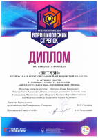Диплом Витязи Интелектуальное шоу Ворошиловский стрелок