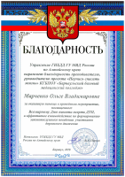 Благодарность Марченко ОВ Всемирный день памяти жерст ДТП